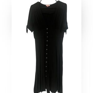 Re:named Black Dress with Button Detail